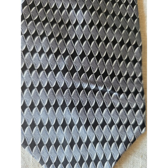 Croft & Barrow Men's Silk Necktie Black/Silver 57 x 4 - Picture 2 of 3